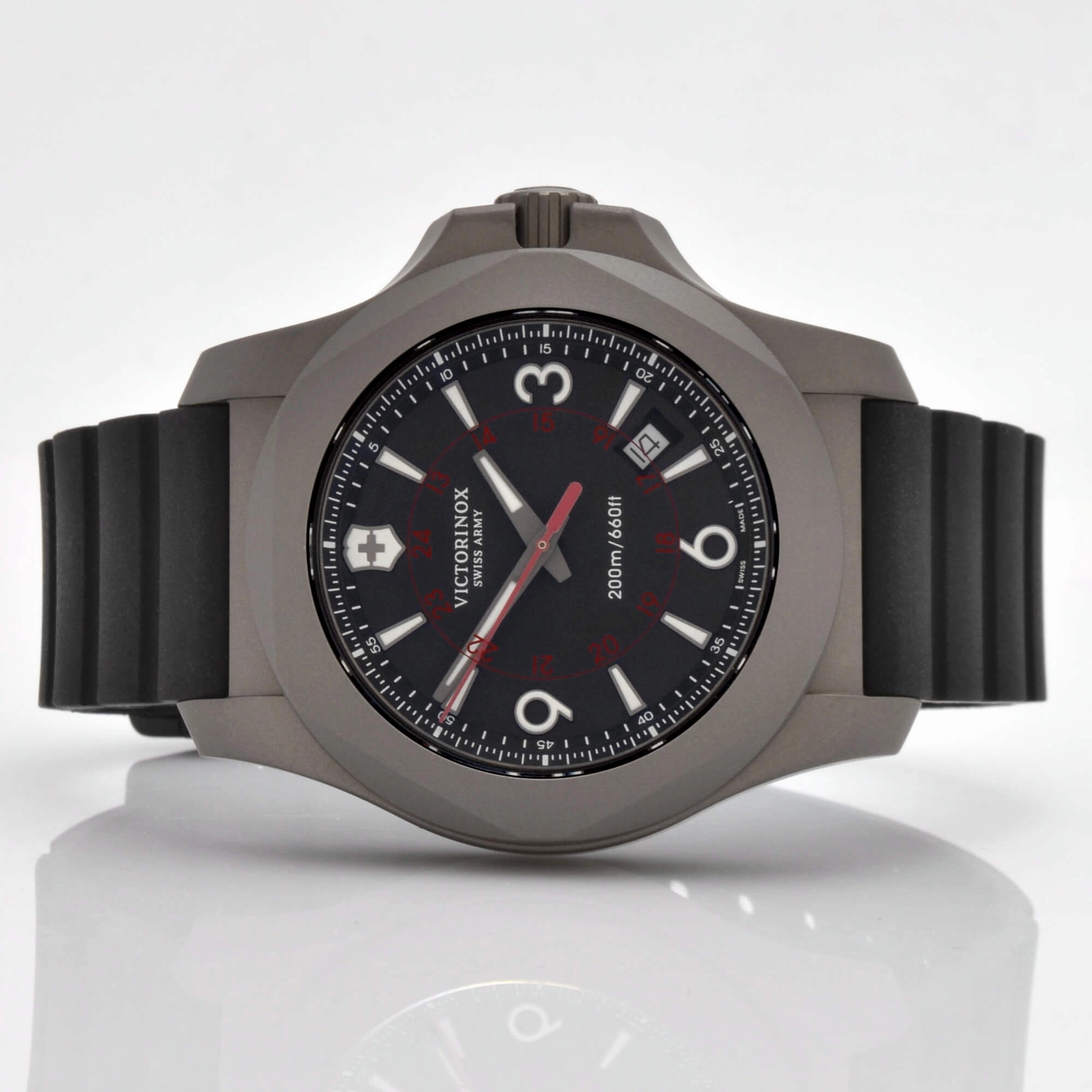 Victorinox Swiss Army Men's Quartz Watch - I.N.O.X. Black Dial Titanium | 241883