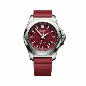 Victorinox Swiss Army Men's Quartz Watch - I.N.O.X. Red Dial Rubber Strap | 241719.1