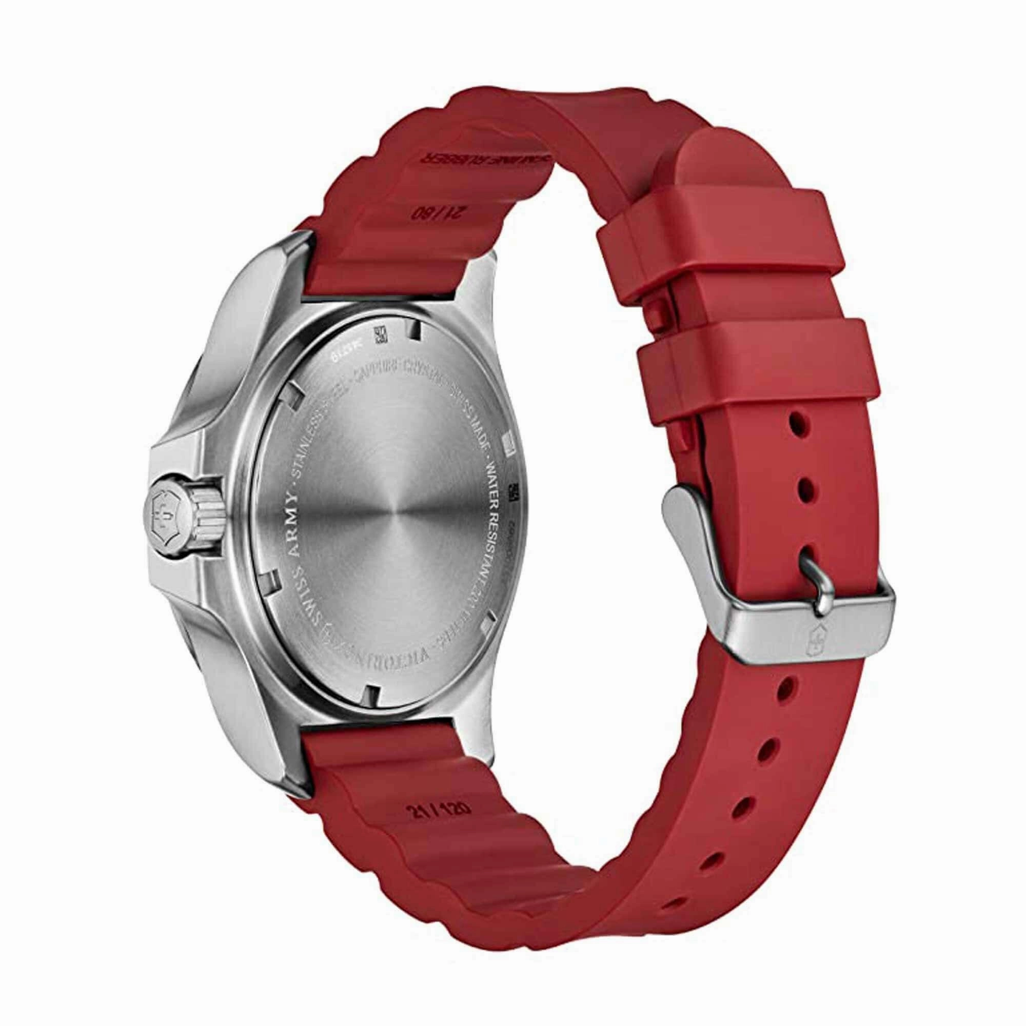 Victorinox Swiss Army Men's Quartz Watch - I.N.O.X. Red Dial Rubber Strap | 241719.1