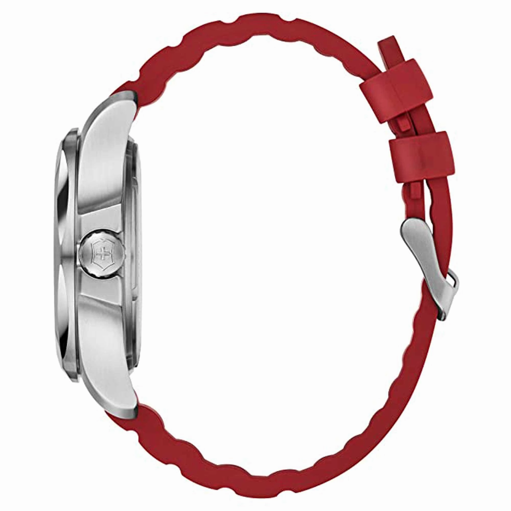 Victorinox Swiss Army Men's Quartz Watch - I.N.O.X. Red Dial Rubber Strap | 241719.1