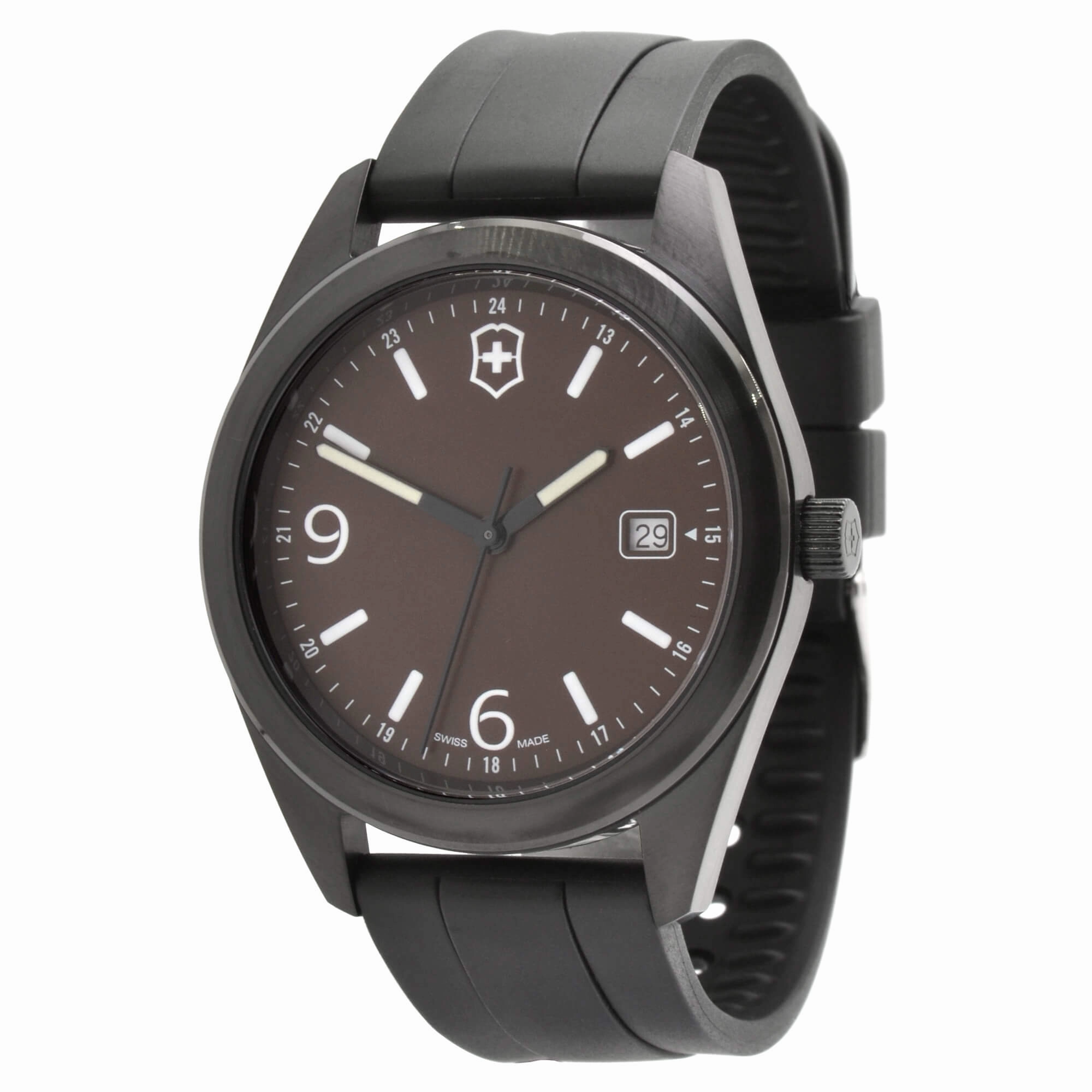 Victorinox Swiss Army Men's Watch - Garrison Brown Dial Black Strap Date | 26077.CB