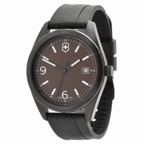 Victorinox Swiss Army Men's Watch - Garrison Brown Dial Black Strap Date | 26077.CB