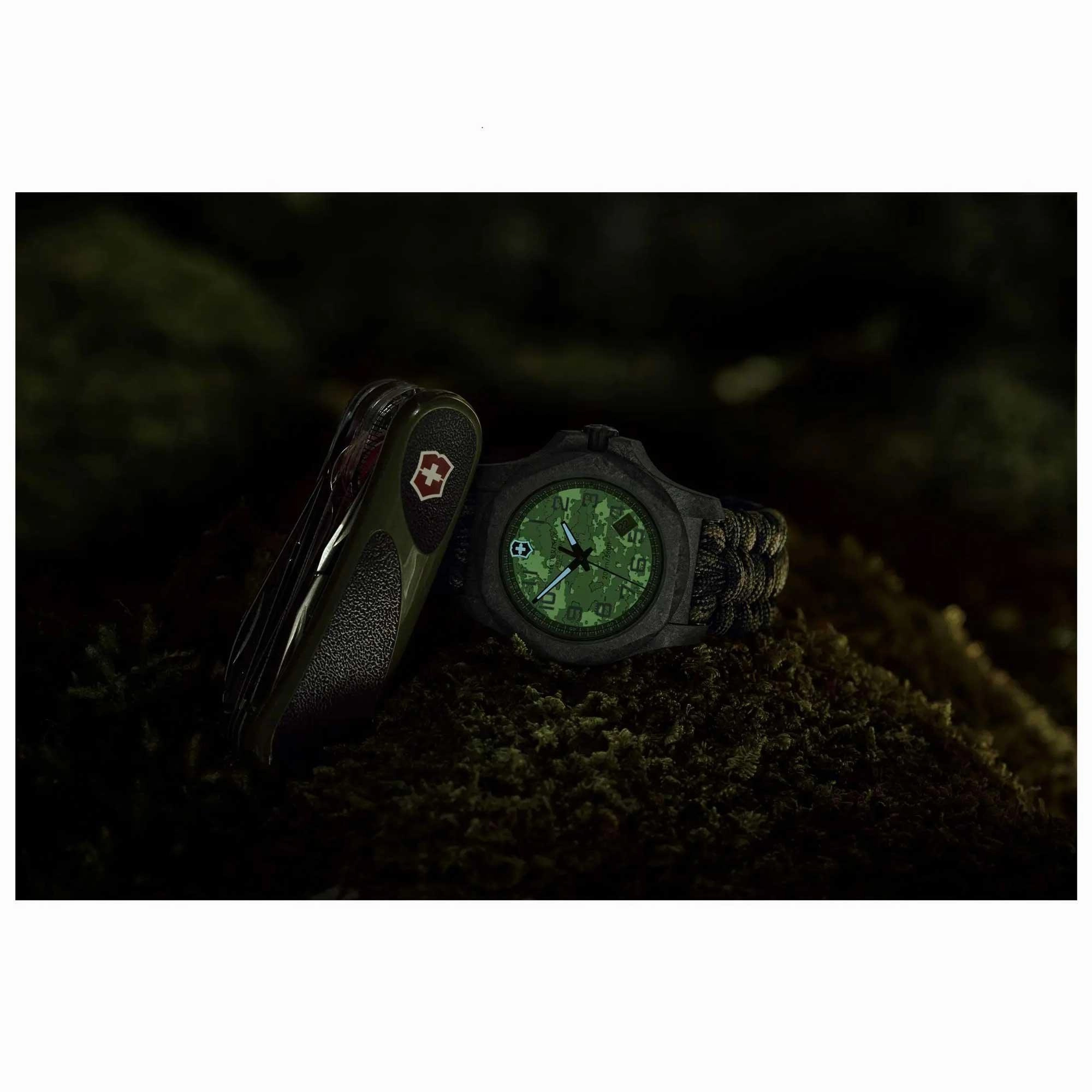 Victorinox Swiss Army Men's Watch - I.N.O.X. Carbon Green Paracord Strap | 241927.1