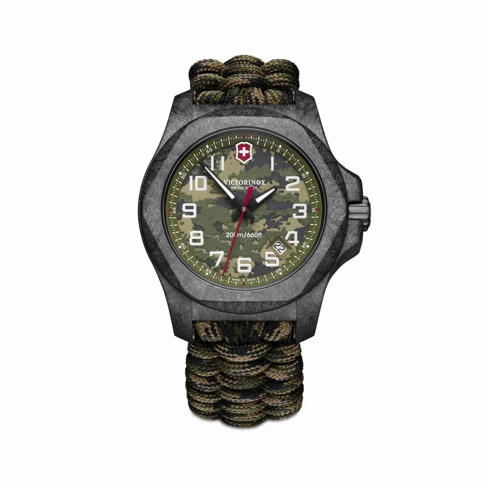 Victorinox Swiss Army Men's Watch - I.N.O.X. Carbon Green Paracord Strap | 241927.1