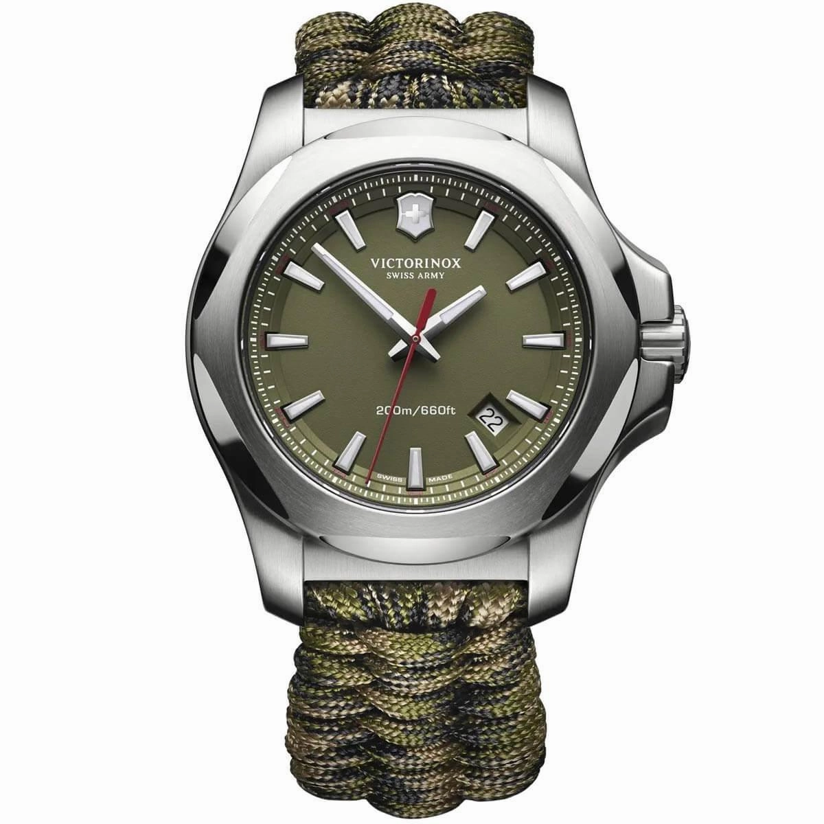 Victorinox Swiss Army Men's Watch - I.N.O.X. Green Dial Textile Strap | 241727