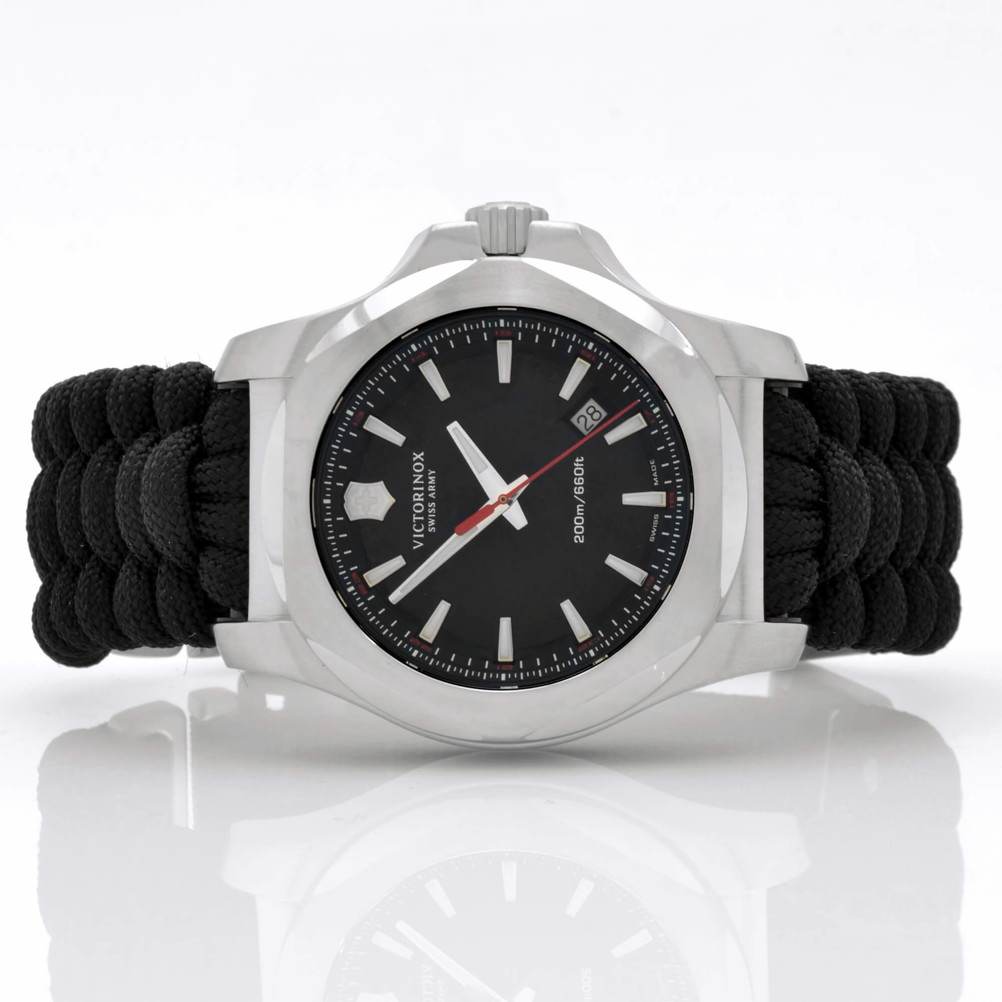 Victorinox Swiss Army Men's Watch - I.N.O.X. Quartz Black Dial Strap Dive | 241726