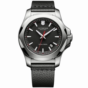 Victorinox Swiss Army Men's Watch - I.N.O.X. Quartz Black Leather Strap | 241737.1