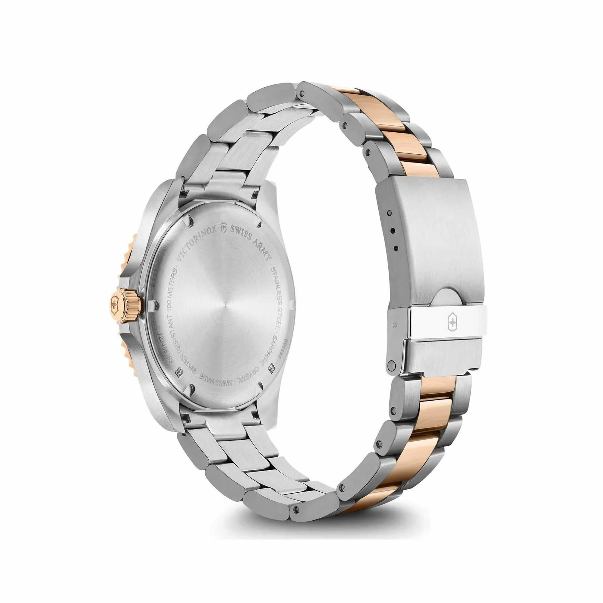 Victorinox Swiss Army Men's Watch - Maverick Silver and Rose Gold Bracelet | 241950