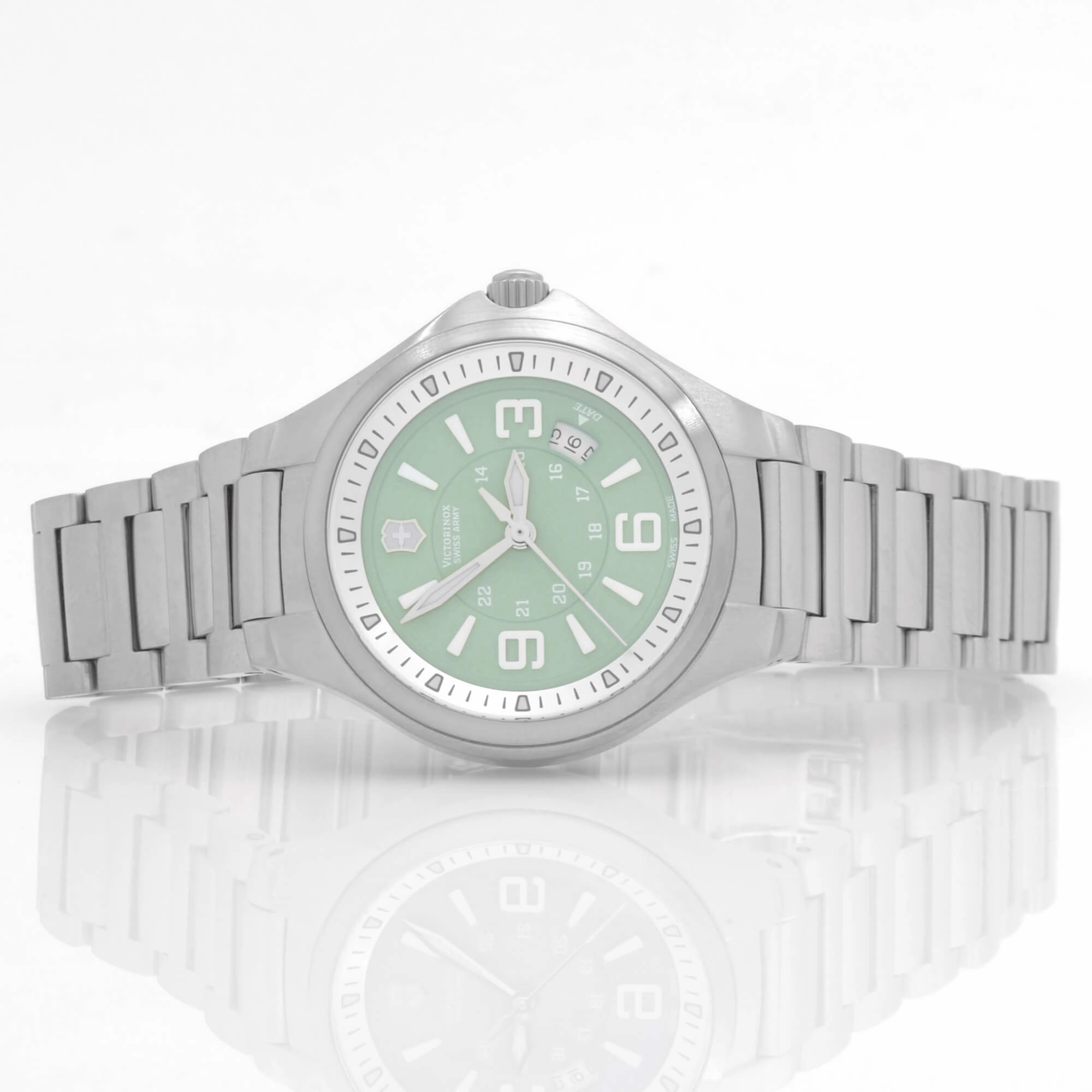 Victorinox Swiss Army Women's Watch - Base Camp Green Dial Steel Bracelet | 249076