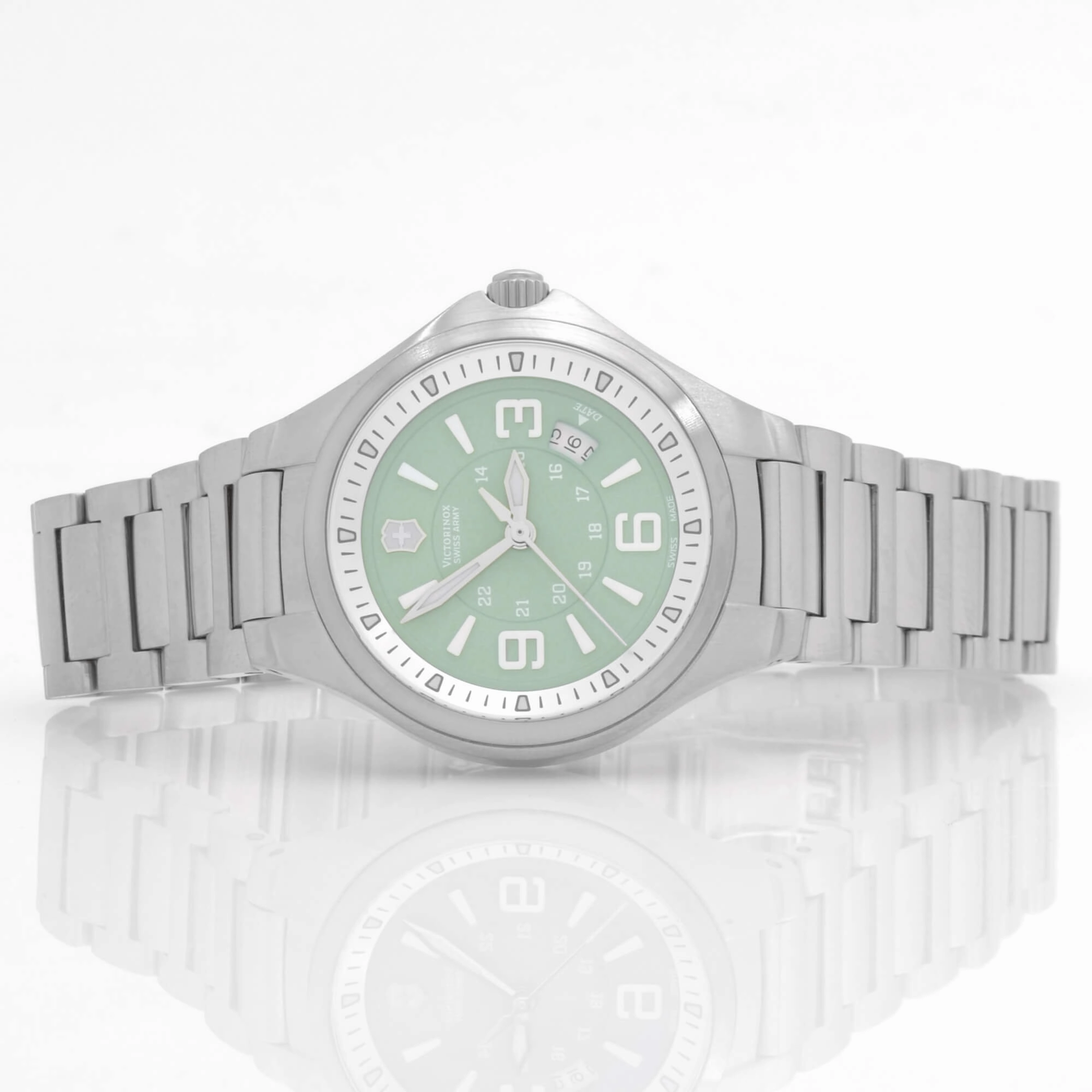 Victorinox Swiss Army Women's Watch - Base Camp Green Dial Steel Bracelet | 249076