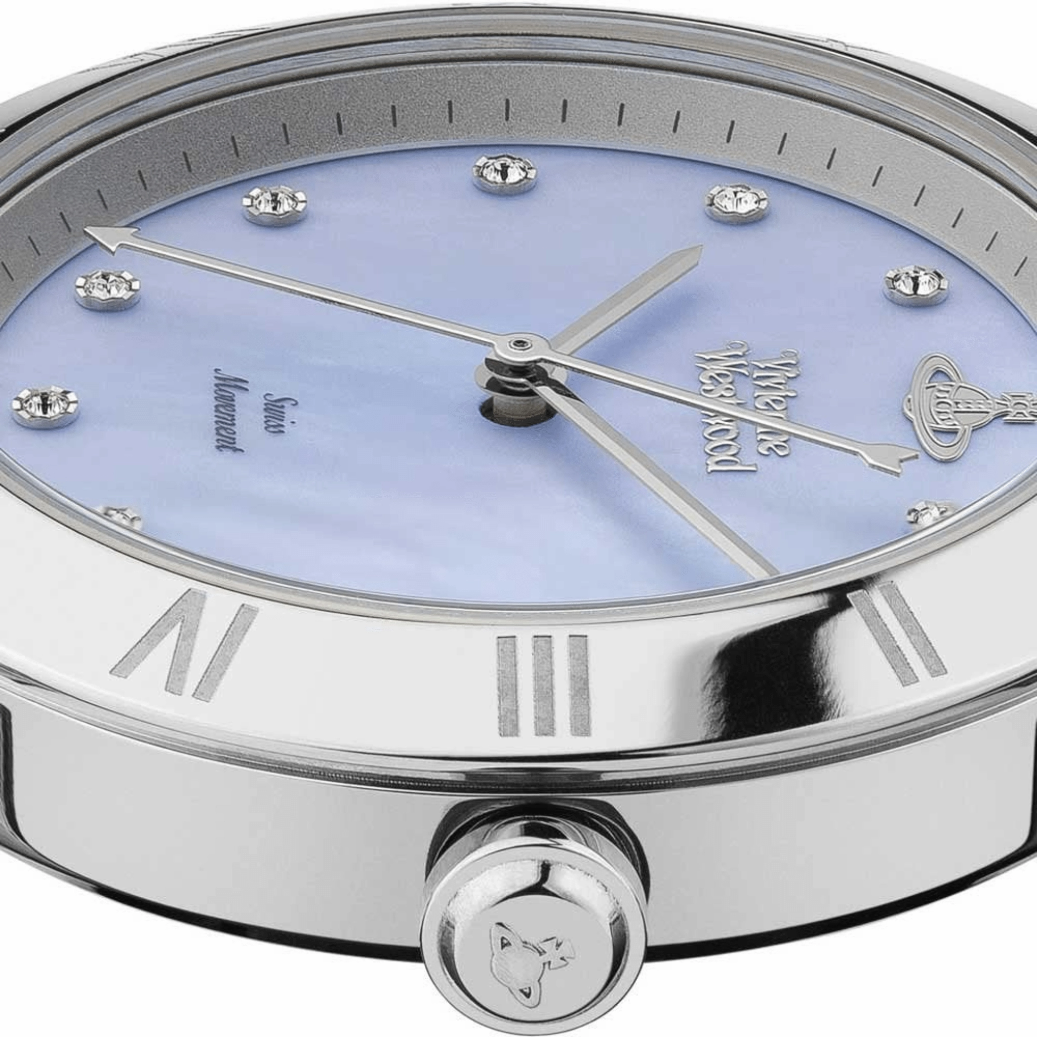 Vivienne Westwood Montagu Blue Pearl Dial Silver Watch