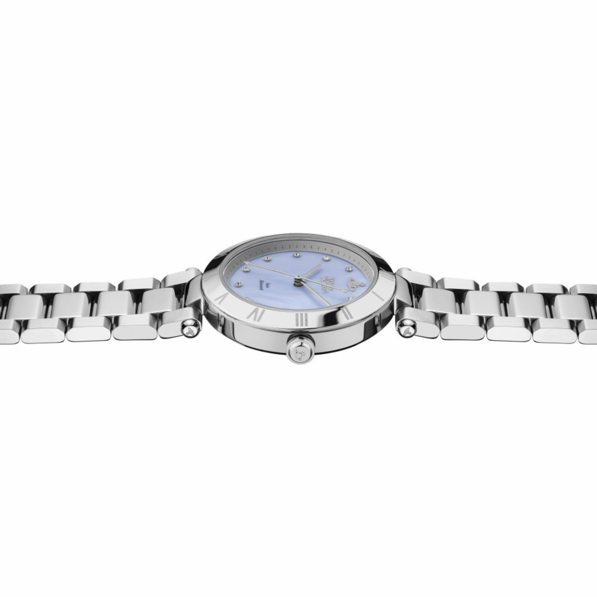 Vivienne Westwood Montagu Blue Pearl Dial Silver Watch
