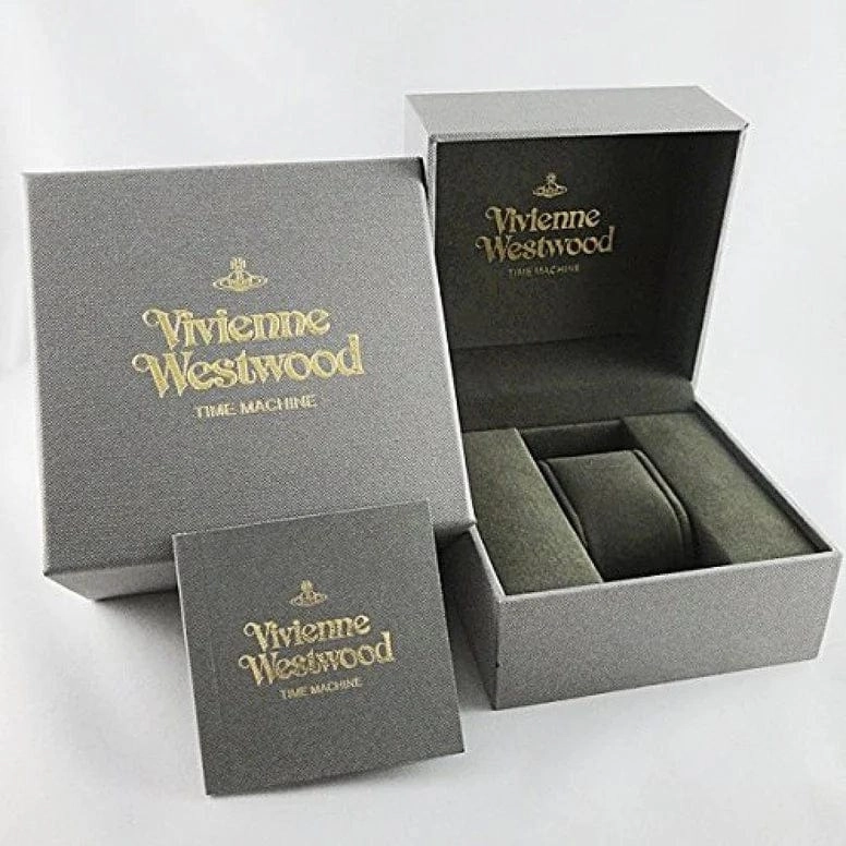 Vivienne Westwood Orb Pop Watch Cream Gold With Leather Strap