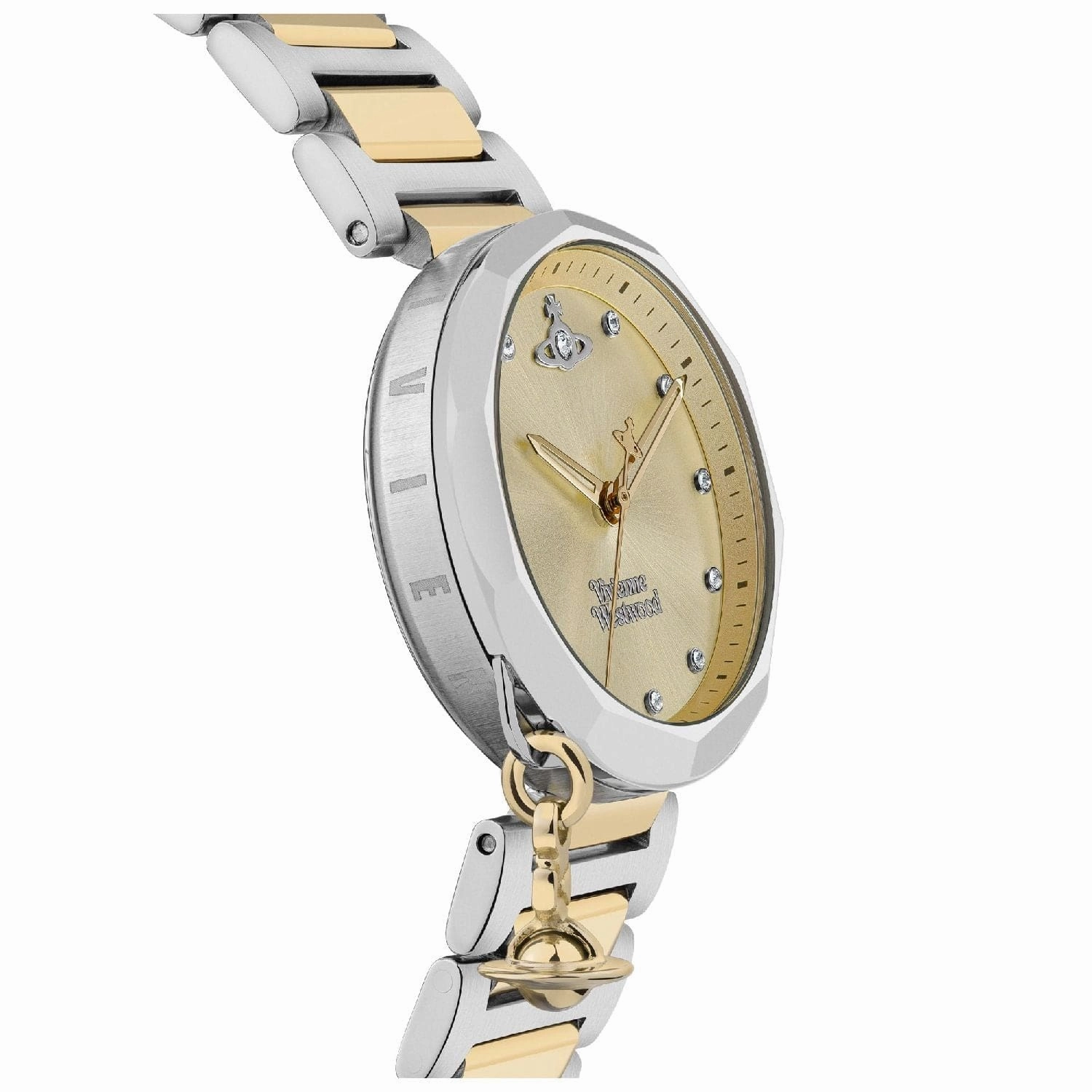 Vivienne Westwood Poplar Watch Two Tone Gold With Charm