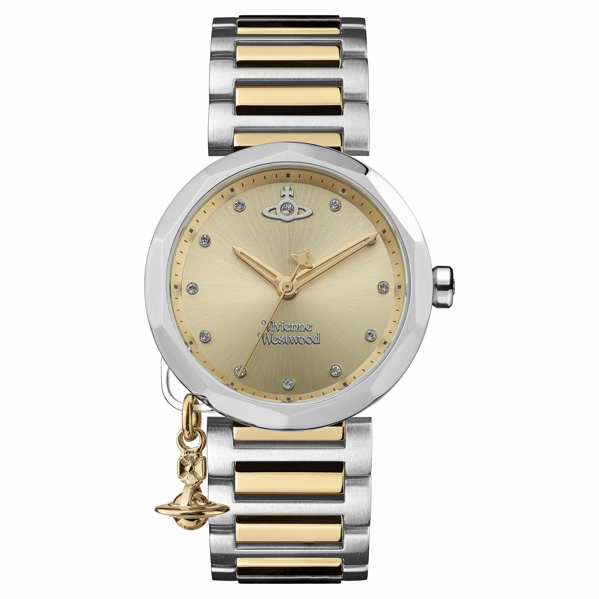 Vivienne Westwood Poplar Watch Two Tone Gold With Charm