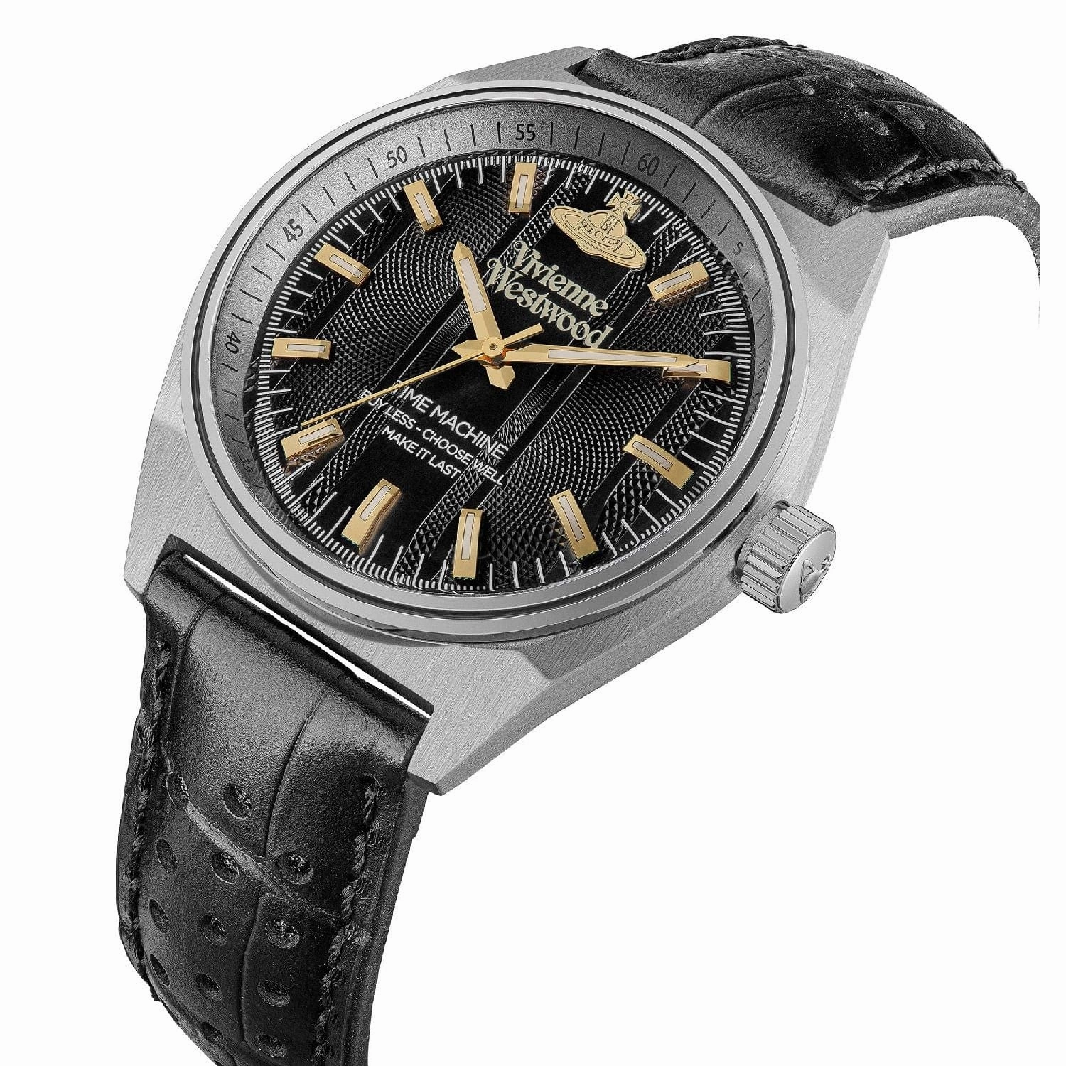 Vivienne Westwood Sydenham Racing Watch Black Leather Strap