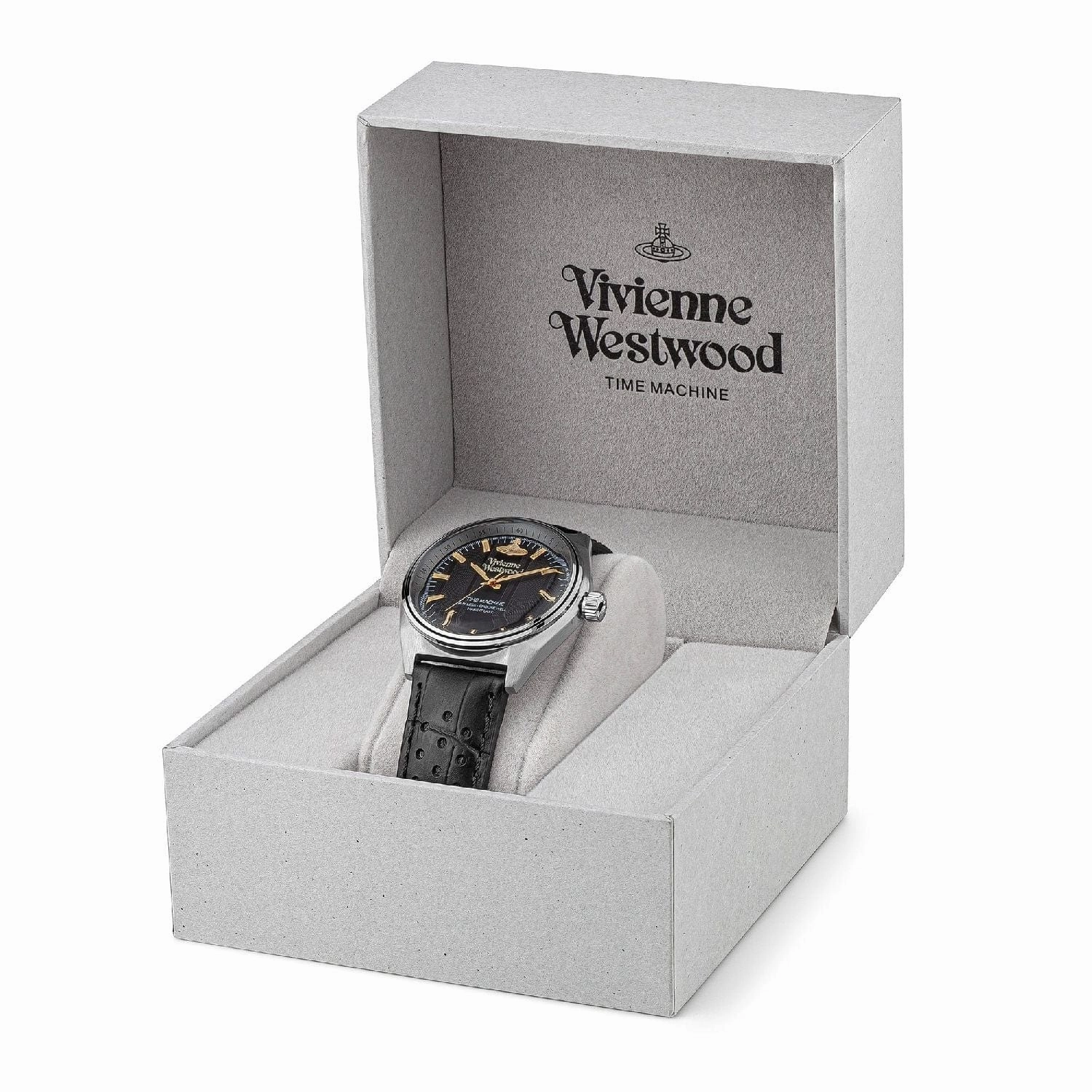 Vivienne Westwood Sydenham Racing Watch Black Leather Strap