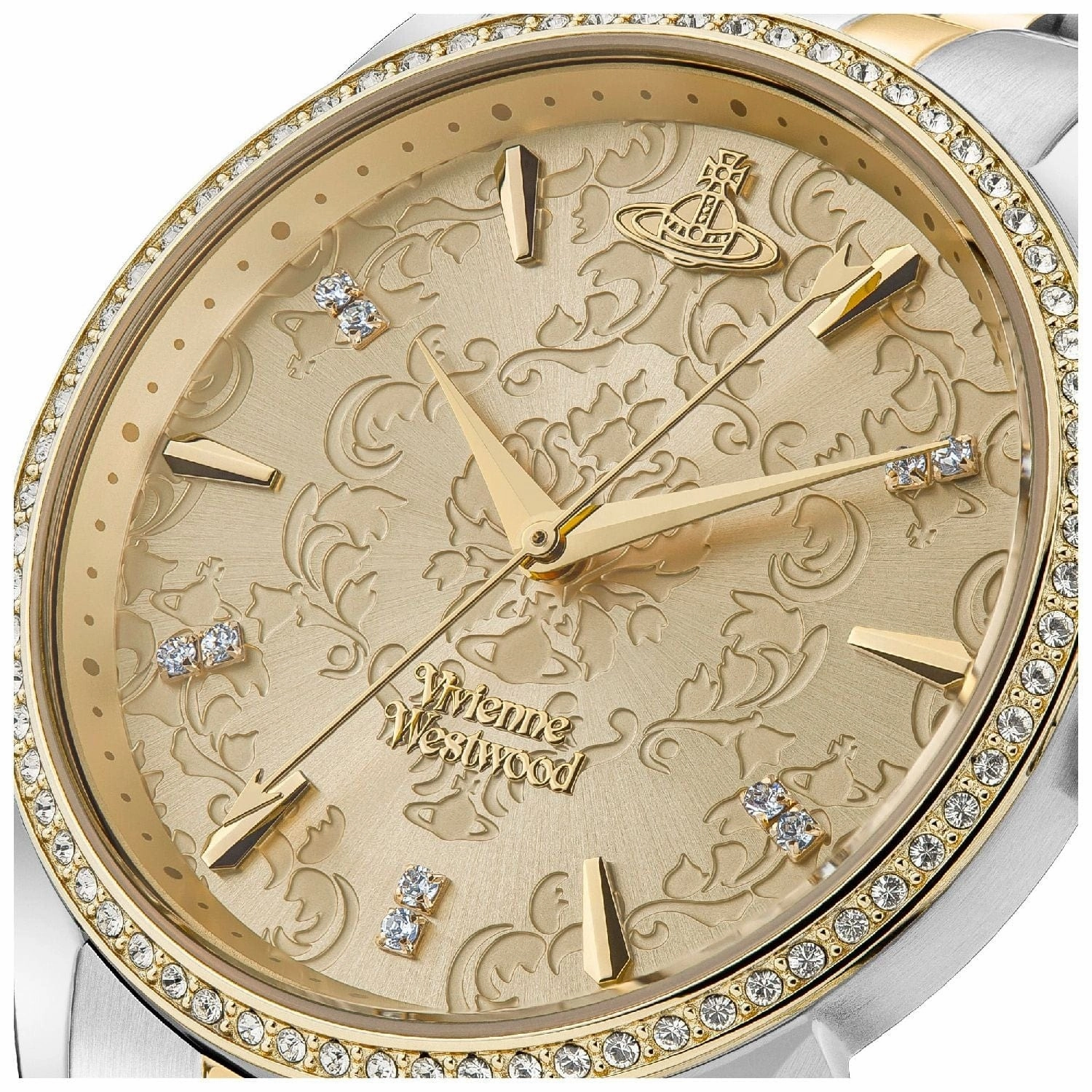 Vivienne Westwood The Wallace Watch Gold & Silver Dial With Swarovski