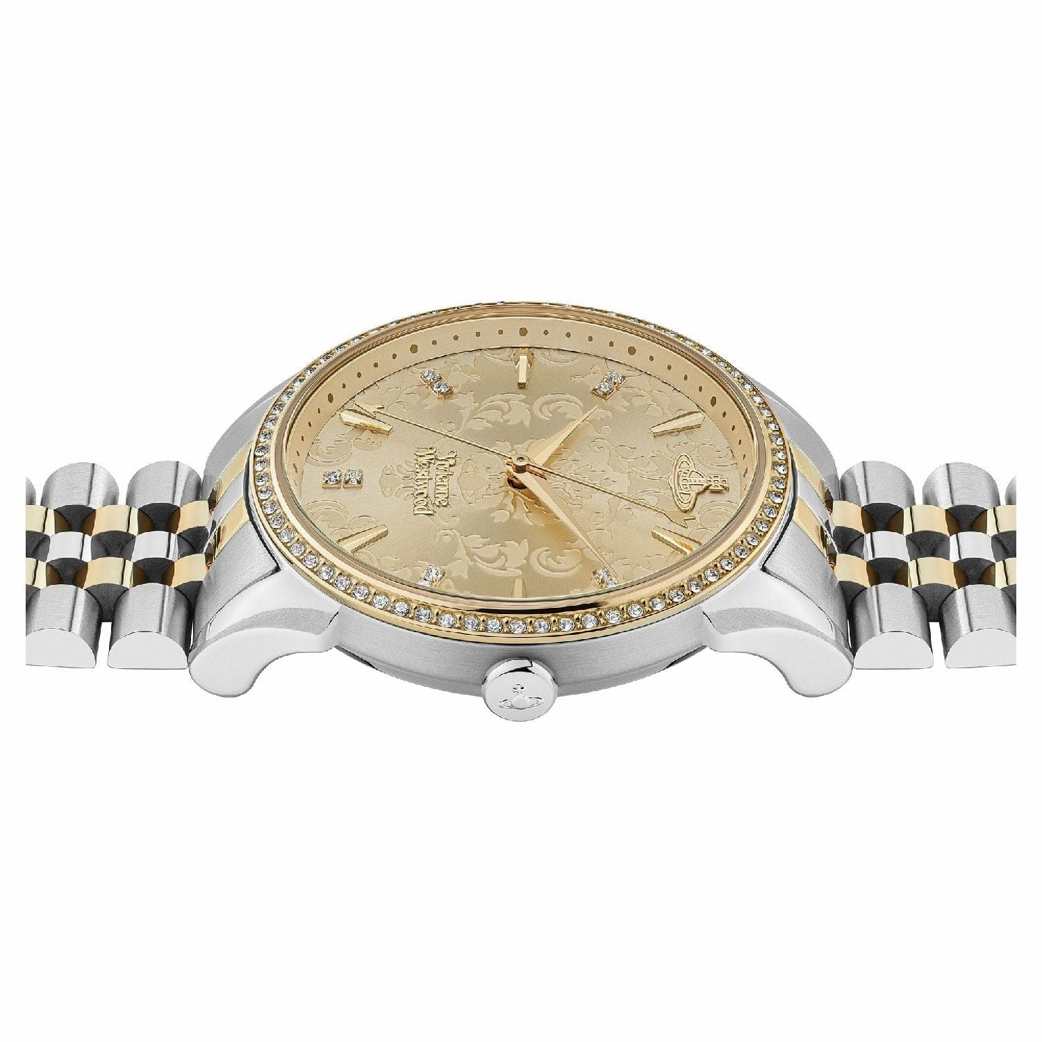 Vivienne Westwood The Wallace Watch Gold & Silver Dial With Swarovski