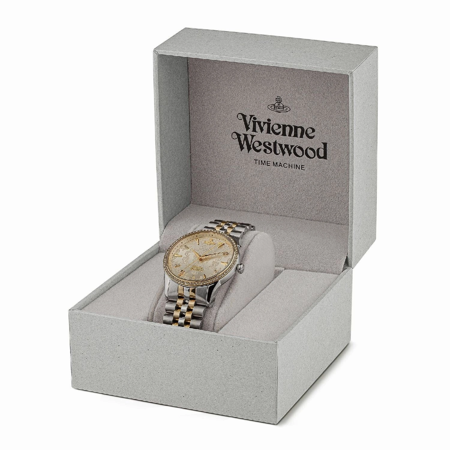 Vivienne Westwood The Wallace Watch Gold & Silver Dial With Swarovski