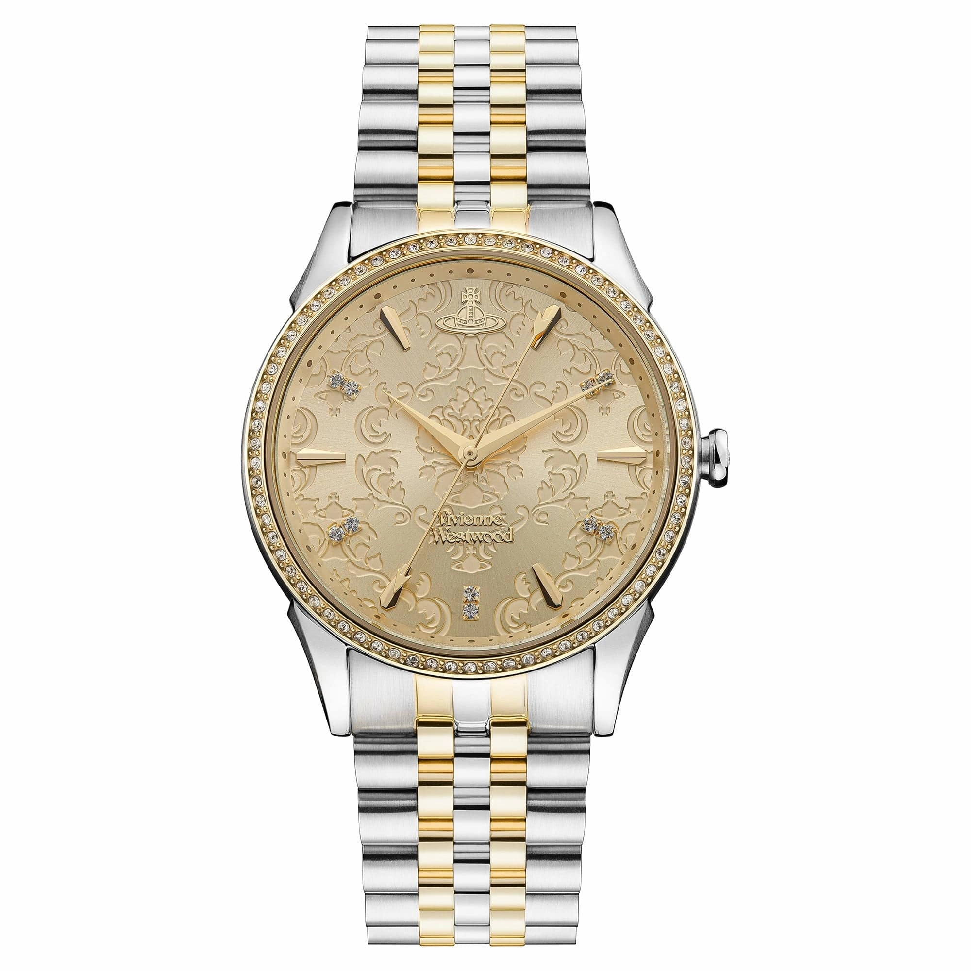 Vivienne Westwood The Wallace Watch Gold & Silver Dial With Swarovski