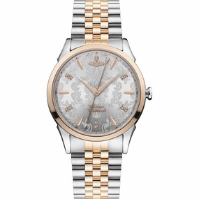 Vivienne Westwood The Wallace Watch Silver Floral-Jacquard Pattern Dial & Swarovski Crystal