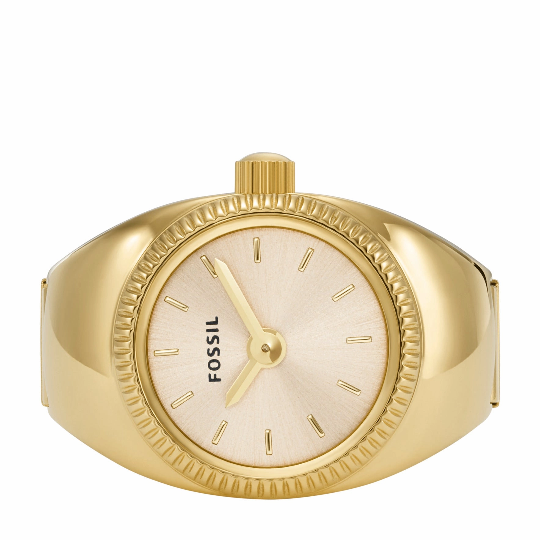 Watch Ring Two-Hand Gold-Tone Stainless Steel