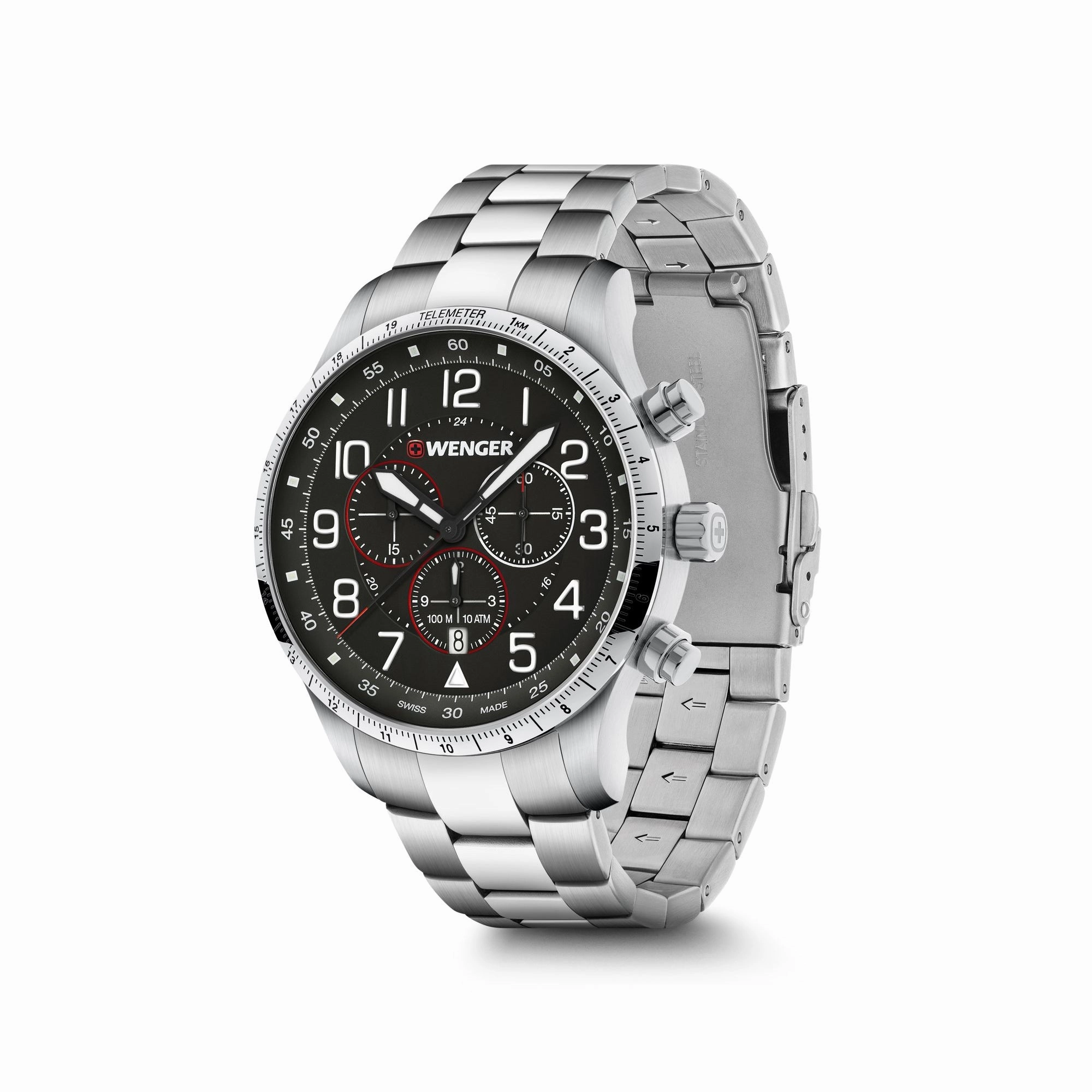 Wenger Attitude Chrono 44 Black Dial Men's Watch