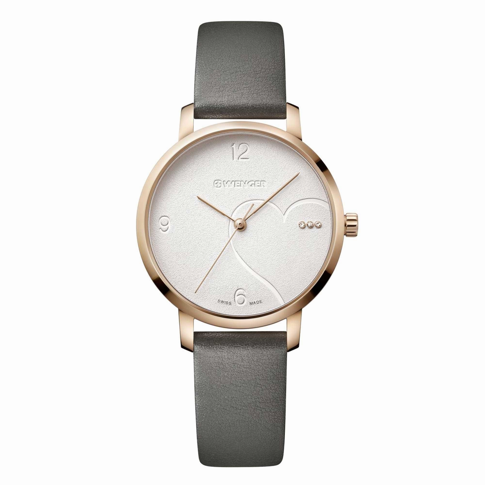 Wenger Women's Watch - Metropolitan Donnissima White Dial Grey Strap | 01.1731.111
