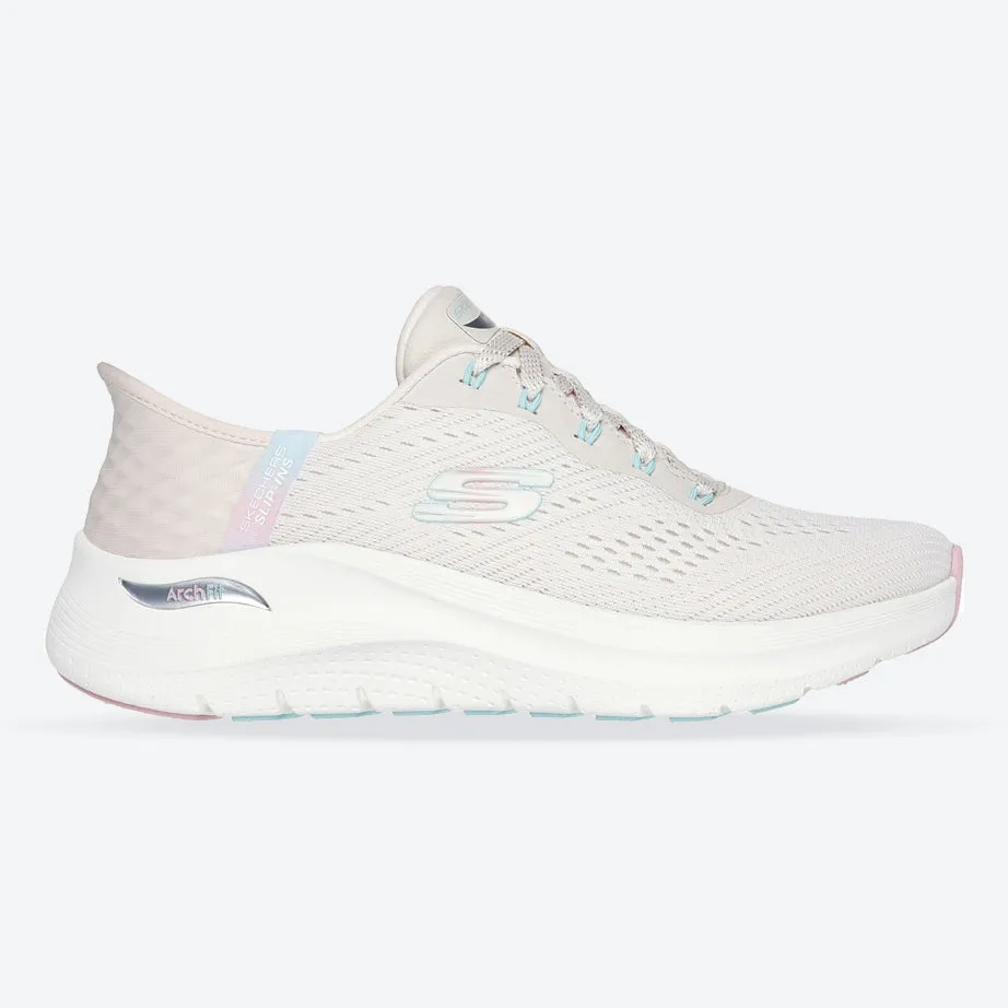 Women's Wide Fit Skechers 150066 Slip-ins Arch Fit 2.0 Easy Chic Trainers